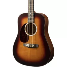 Martin DJR-10E Left-Handed Short-Scale 4-String Acoustic-Electric Bass, Sunburst