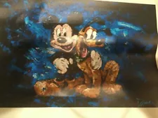 $10 SALE!!--HD Print on Canvas--Mickey Mouse/Pluto--8x12 Inches--$10 SALE!!