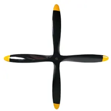 4 Blade 14/15/16/17/18/20/22 inch Black +Yellow Propeller CW Beech Wooden Prop