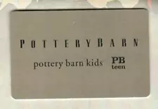 POTTERY BARN Black on Silver, Pottery Barn Kids ( 2016 ) Gift Card ( $0 )