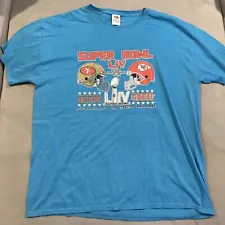 RARE - Super Bowl LIV - 49ers Vs Chiefs - Parking Lot T Shirt - Vintage Look- XL