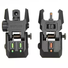 Tactical Folding Back Up Iron Sight Flip Up Sights Front & Rear Picatinny Rail