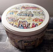 Vintage Unique Round Tin From Amish Country Bavarian Style Pretzels Tin