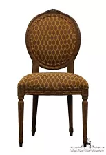 Rustic European Shabby Chic Style Antiqued Round Back Dining Side Chair