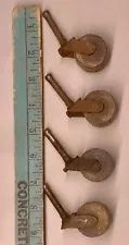 Set of 4 Old Wood Wheel Casters-1 1/2" wood wheel casters #1980