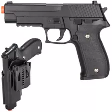 FULL SIZE METAL SPRING AIRSOFT PISTOL HAND GUN w/ HIP HOLSTER SHELL 6mm BB BBs