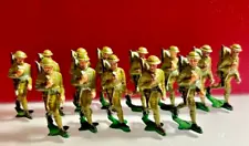 #20B - UNBRANDED 13 DIE-CAST SOLDIERS IN GREEN UNIFORMS - 2 1/8" TALL