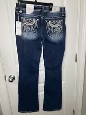 Miss Me Jeans Dream Catcher Boot Cut Size 32 x 34 Mid Rise Bootcut NWT