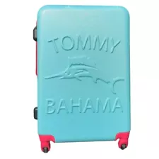 Rare Tommy Bahama Rolling luggage Wheeled Teal And Pink Size 23x16x10