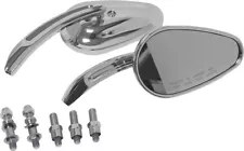 Harddrive Chrome Tapered Side Mirror Pair Harley Softail Springer CVO 09