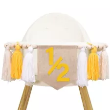 1/2 Birthday for High Chair Banner - Half Way to One Party Decorations,Tassel...