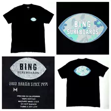 BING SURFBOARDS Encinitas California Surf Double-Sided Black Shirt - Mens Medium