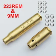 Laser BoreSighter 223Rem 5.56 + 9mm Red Laser Brass Bore Sight for Rifle Handgun