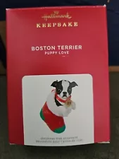 Hallmark 2021 Boston Terrier Puppy Love 31st in Series Mint in Box Ornament