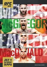 Fight Poster UFC 189 Conor McGregor vs. Chad Mendes 11X16 Lawler MacDonald