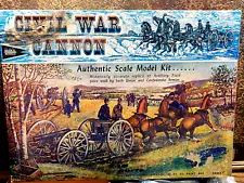 Vintage MARX TOYS NOS Civil War Cannon Model Set in Original Box w Horses Limber