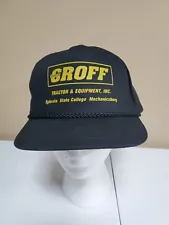 Vintage Groff Tractor & Equipment Sales Trucker Hat Cap Black Snapback Rope