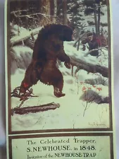 Newhouse Traps Advertising Poster Art By Philip R. Goodwin Bear In Bear Trap