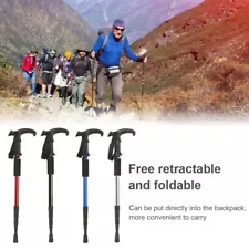 Tactical Walking Stick Adjustable Trekking Poles Hiking Camping Survival Outdoor