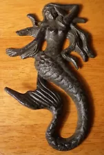 MERMAID Tail Hook Figurine Rustic Cast Iron Sign Nautical Beach Home Decor NEW