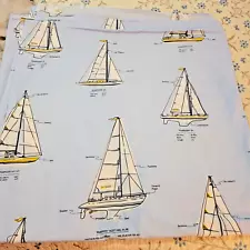 Pottery Barn Kids Sailboat Sheet Set Queen - Flat & Fitted Sheets +2 pillow case