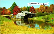 Greetings from Iowa Old Water Mill Postcard unused (20698)