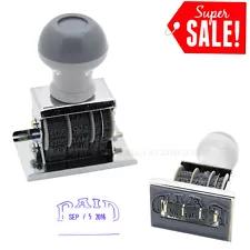 Paid Rubber Manual Set Date Stamp for Business Office Store Use 1 3/4 Inch 16-27