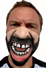 Angry Man Mask Funny Half Face Masks Black Beard Halloween Mad Costume Accessory