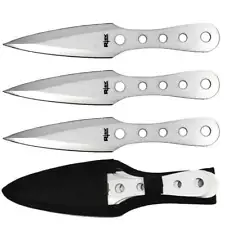 6.5" 3PCS Rtek Throwing Knife Set Silver with Sheath