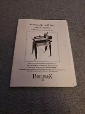 Performax 16-32 Plus Drum Sander Stock No. 629004K Operator & Parts Manual 1288