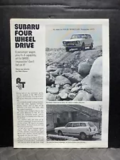 ORIGINAL VINTAGE SALES BROCHURE 1975 SUBARU FOUR WHEELER ROAD TEST ARTICLE