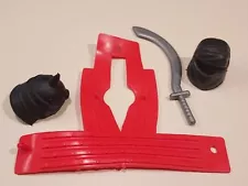 4 Piece Lot for Remco Secret Of The Ninja Sword Helmet Mask Belt