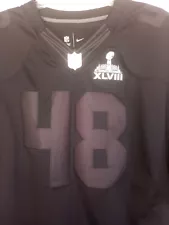 RARE NIKE SUPER BOWL 48 BLACK LIMITED EDITION MENS FOOTBALL JERSEY - XXL*