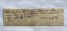 Original 1786 Slave Document African American History, Receipt For Sale