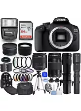 Canon EOS 2000D/Rebel T7 18-55mm III + 75-300mm + 500mm + 420-800mm - 64GB Kit