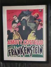 ABBOTT AND COSTELLO MEET FRANKENSTEIN 1948 BELGIAN 14.75 X 19 ON LINEN FRAMEDME