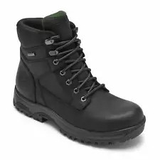 Dunham men's 8000works waterproof 6" plain toe boot - medium width in BLACK -