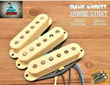 HYBRID GUITAR PICKUP SET ALNICO 5/2 MAGNETS SET OF 3 CREAM FOR STRATOCASTER