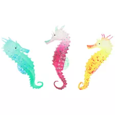 3 Pcs Fish Tank Landscaping Seahorse Office Light up Seahorses