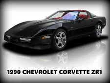 1990 Chevrolet Corvette ZR1 in Black NEW Metal Sign: Pristine Restoration!