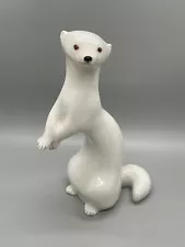 Lomonosov Porcelain White Mink Figurine USSR Russian Weasel