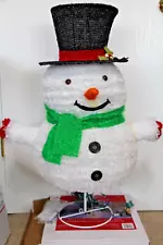 Lighted Outdoor Christmas Snowman 30" Yard Garden Decoration Lights Tested Works