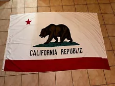 California Republic State Bear Polyester Flag Old American USA See Photos 5X9