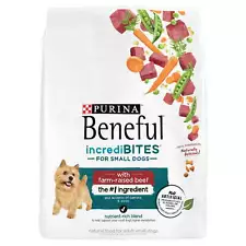 Beneful Incredibites Dry Dog Food for Small Dogs Farm Raised Beef, 14 lb Bag