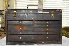 Antique Pilliod Machinist's Wood Toolbox for Restoration, Parts