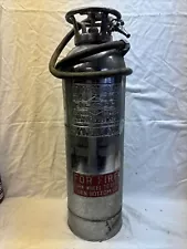 Antique Nickel Plated (Copper) Peter Pirsch Fire Apparatus Extinguisher