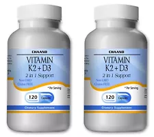 Vitamin K2 180mcg Plus D3 10,000 iu High Potency 240 Capsules 2 BIG Bottles SALE