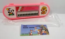 ELECTRON ECHO VTG 80's MINI PIANO + SONG BOOK IN PINK PENCIL CASE TAIWAN