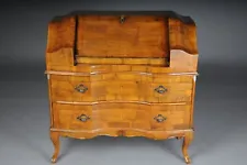 Beautiful Antique Secretary with Slanted Flap, 20th Century. Walnut Root