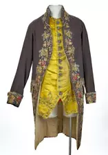 IDENTIFIED ORIGINAL 18TH CENTURY REVOLUTIONARY WAR MEN'S FROCK COAT & WAISTCOAT